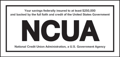 NCUA Logo, indicating federal insurance by the National Credit Union Administration.